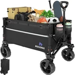 Rosong Collapsible Wagon Cart With Wheels (black, 120L). Fixed Price $76.00.