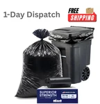 Plasticplace 95 96 Gallon Heavy Duty Black Trash Bags 1.2 Mil 61 X 68 Inch. Fixed Price $27.50.