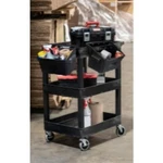 Luxor SEC111-B-OUTRIG 24 18 Plastic Utility Tub Cart With Two Bins. Fixed Price $256.85.