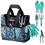 Workpro 5PCS Flower Pattern Set, Aluminum Gardening With Bag. Fixed Price $46.99.