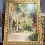Framed Realism Garden Print With Palm Plants Ornate Gold By: Karl Blane. Fixed Price $97.00.