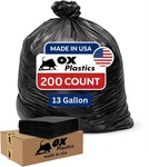 Ox Plastics Black Trash - Heavy Duty Garbage Bags, Extra Thick Unscented. Fixed Price $143.36.