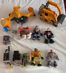 Fisher Price Rescue Heroes 4 Action Figures, 3 Packs/tools, Dog & Vehicle. Fixed Price $45.00.