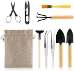 9 Piece Basic Bonsai Tools Set, Includes Pruning Shears, Mini Rake, Fold Scissor. Fixed Price $20.99.