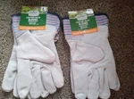 2 Pair Expert Gardener Grey Water-resistant Leather Glove Large Canvas Back. Fixed Price $15.00.