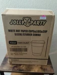 Jolly Party 100 Count 12 Oz White Disposable Paper Coffee Cups With Lids Sleeves. Fixed Price $16.13.