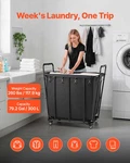 Vevor Laundry Cart, Rolling Grocery Utility With Waterproof Liner & Swivel. Fixed Price $95.90.
