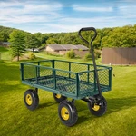 Steel Mesh Garden Cart With 10" Tires Wagon Utility Heavy Duty 660LBS. Fixed Price $124.99.