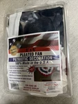 Patriotic Pleated Fan Decoration 3X6 Usa Flag Bunting Outdoor Banner Made. Fixed Price $18.44.