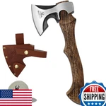 Camping Hatchet 13.8" Forged Carbon Steel Axe W/leather Sheath. Fixed Price $73.74.