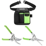Workpro Pruning Shears Set W/5-POCKET Waist Tool Belt 8" Bypass & Straight Blade. Fixed Price $26.99.
