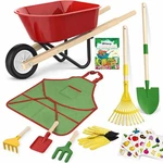 Qtioucp Kids Gardening Wheelbarrow Set, Metal & Wooden Tools For .... Fixed Price $69.64.