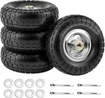 2/4 Pack 4.10/3.50-4 Flat Free Tires & Wheel For Garden Wagon Hand Truck Trolley. Fixed Price $35.98.