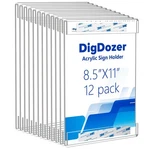 Acrylic Sign Holder Wall Mounted With Adhesive Clear 8.5X11 Inch 12 Pcs Digdozer. Fixed Price $44.82.