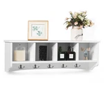 Hanging Entryway Shelf Coat Rack Wall Mounted Storage Cabinets W/5 Dual Hooks. Fixed Price $119.99.