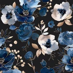 Fvlow Navy Floral Wallpaper Blue Peel And Stick 17.4" X 118".... Fixed Price $28.96.