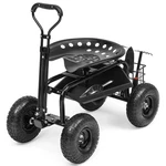Autodaya Rolling Garden Cart With 360 Swivel Work Seat, Adjustable Height, 10". Fixed Price $135.61.