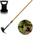 60" Wooden Handle 2 1 Uprooting TOOL,7-TINE Garden Hoe For Weeding,weed Remov. Fixed Price $75.99.