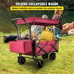 Extra Large Collapsible Garden Cart With Removable Canopy, Red. Fixed Price $110.17.