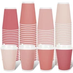 Whaline 100PCS 12OZ Pink Disposable Coffee Cups With Lids, Gradient Paper Hot. Fixed Price $49.48.