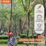 Manual Pole Saw, 7.3-27 Ft Extendable Tree Pruner, For Pruning Palms And Shrubs. Fixed Price $116.23.