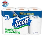 Scott Rapid-dissolving Toilet Paper, 12 Double Rolls, Septic-safe. Fixed Price $18.57.