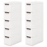 Gymax 2PCS 5-DRAWER Narrow Rolling Storage Cabinet W/ Pull Handles. Fixed Price $189.95.