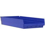 Akro-mils Plastic Shelf Bin Nestable 11-1/8"W X 23-5/8"D 4"H Blue Lot Of 6. Fixed Price $61.40.