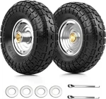 Flat Free Tire And Wheel, 2 Pack 10" Solid Pu 4.10/3.50-44. Fixed Price $41.58.