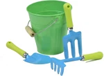 & Products Justforkids Garden Tool Set - Green Metal Pail With Real Mini Sho. Fixed Price $19.12.