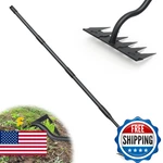 Manual Weeder TOOL,6 Tines Garden Weeding Rake With Sharp BLADE,55 Inch Long Han. Fixed Price $37.52.