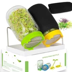 Kitmiido Seed Sprouting Kit, 2 Large Wide Mouth Mason Jars With Yellow&green. Fixed Price $35.94.