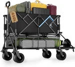52" Heavy Duty Double Decker Wagon, 650L Collapsible Folding Cart With Bra. Fixed Price $274.75.