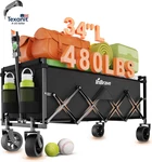 Extra Long Collapsible Cart, 480LBS Heavy Duty Utility Wagons With All-ter. Fixed Price $69.14.