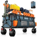 Originsure 48 Inch Folding Wagon 560LB Capacity All-terrain Wheels Grey Blue. Fixed Price $209.99.
