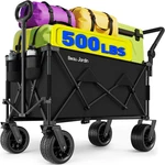 Beau Jardin Folding Push & Pull Beach Wagon 500 Lbs Extra Large, Black. Fixed Price $242.25.