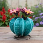 Handpainted Mini Bisnaga Cactus Metal Sculpture Outdoor Garden Decor. Fixed Price $41.00.