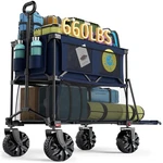 Portal Collapsible Double Decker Wagon Folding Utility Cart With Tailgate Beach. Fixed Price $154.99.
