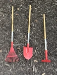 Corona Kids Rake , Shovel Hoe Set 38.39 11-TINE Metal Head Wood Handle. Fixed Price $40.00.