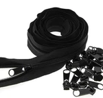 Leekayer #3 Black Nylon Coil Zippers By The 3#-WITH Same Color Pull,. Fixed Price $18.41.