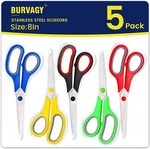 Scissors Set Of 5-PACK, 8" All Purpose Comfort-grip 5PACK,. Fixed Price $15.10.