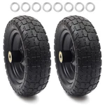 Ar-pro 2-PACK 10" Flat Free Solid Tire And Wheel With 5/8" Axle Bore Hole 2.... Fixed Price $45.70.