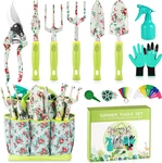 Gardening Set - 13 Pcs Heavy Duty Aluminum Kit Floral Print. Fixed Price $36.02.