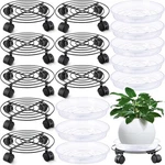 Zopeal 8 Pack Plant Stand With Wheels Heavy Duty Metal Rolling Do.... Fixed Price $79.96.