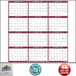 2026 Large Wall Calendar Yearly Planner Jan-dec 25.2"X38.2" Thick Paper Red. Fixed Price $8.33.