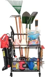 Mythinglogic Garden Tool Organizer For Garage, Yard Rack With Wheels,. Fixed Price $142.98.