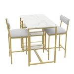 2/3PCS Counter Height Dining Set Grey Gold Velvet Bar Stools & Table For Kitchen. Fixed Price $144.89.