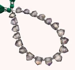 Natural Gem Rainbow Fluorite Faceted Briolette Beads 10X8 To 11X9MM Size 9". Fixed Price $9.10.