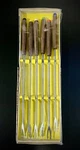 Set Of 6 Vintage Fondue Forks Mcm Japan Wooden Handles Stainless Steel YD-2730. Fixed Price $12.88.