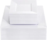 Liacere 100PCS White Square Plastic Plates - 50PCS Heavy Duty 9.5INCH Dinner. Fixed Price $38.49.